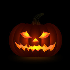 3d volumetric dark color Pumpkin vector icon
