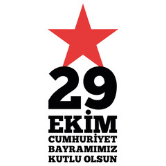 29 October Cumhuriyet Bayrami, Republic Day Turkey, Graphic for design elements