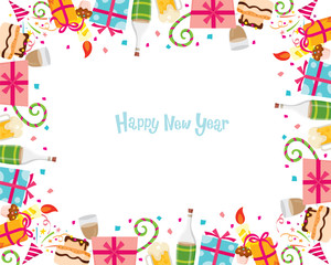 New Year Border, Happy New Year, Merry Christmas, Xmas, Objects, Festive, Celebrations