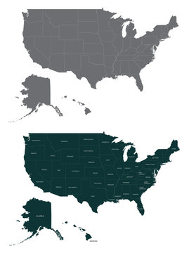 Silhouette map of USA