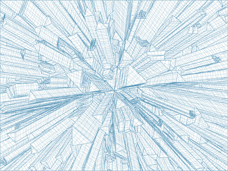 Abstract Urban City Of Skyscrapers Vector