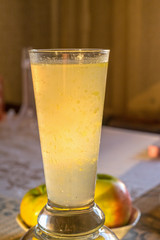 A glass of bouillon.