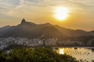 Panoramic view at sunset in Rio de Janeiro, Brazil