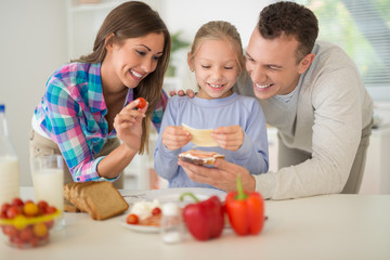 Family In Kitchen