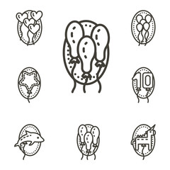 Black line party icons