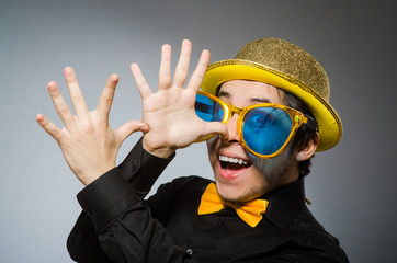 Funny man with vintage hat