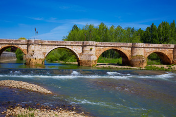 Bernesga river bridge in Leon Way of Saint James