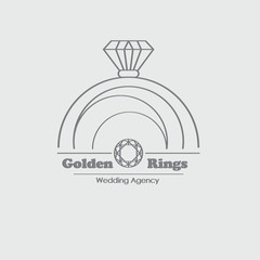 Obraz premium Jewelry vector logo design template with ring