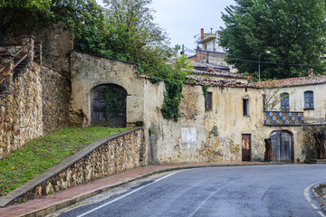 Sardinië, huizen in Belvi, Nuoro