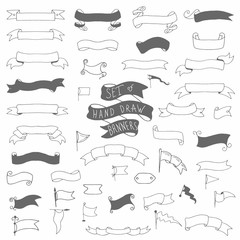 Set of hand drawn vector banners