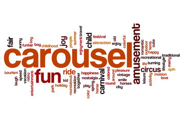 Carousel word cloud concept