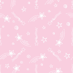 Baby shower seamless with stars for girl