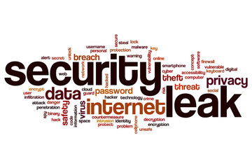 Security leak word cloud concept