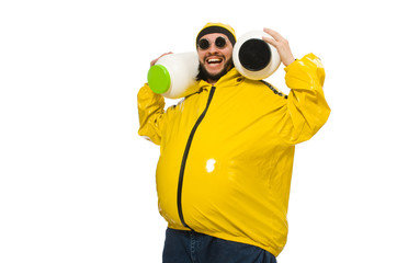 Overweight man isolated on the white