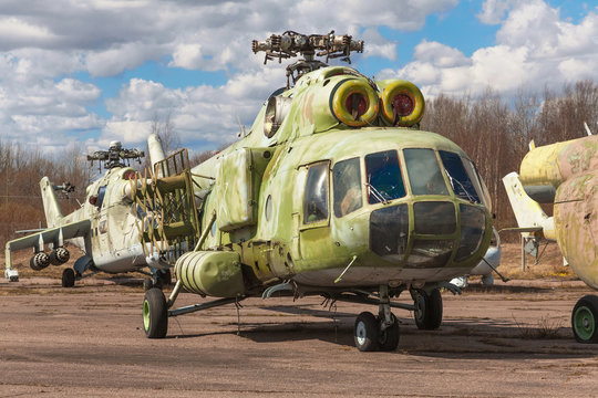  The russian heavy transport helicopter noise jammer an abandoned aerodrome.