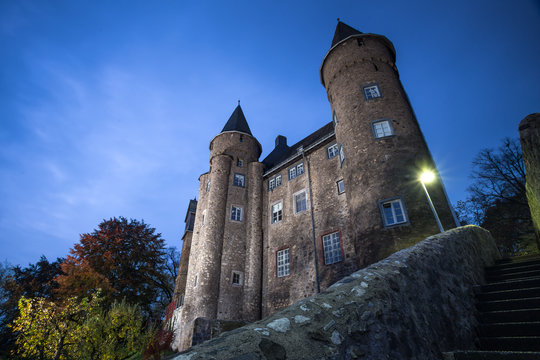 castle herborn germany in the evening