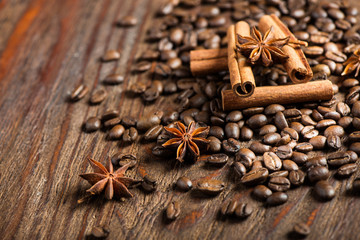 Composition of anise, coffee beans and cinnamon