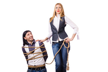 Family conflict with man and woman 