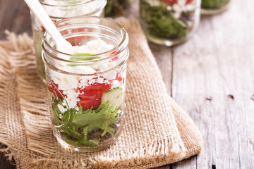 Salad in mason jars