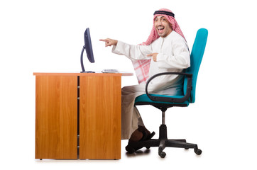 Arab man working in the office