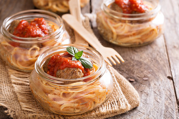 Spaghetti with meatballs and tomato sauce