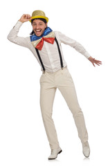 Man in funny concept isolated on white