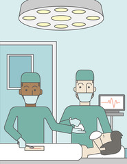 Two surgeons working