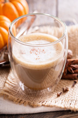 Pumpkin spice latte with spices