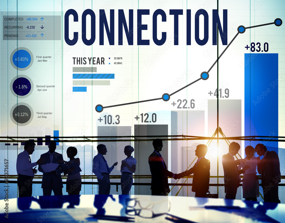 Poster networking connection global communication link concept
