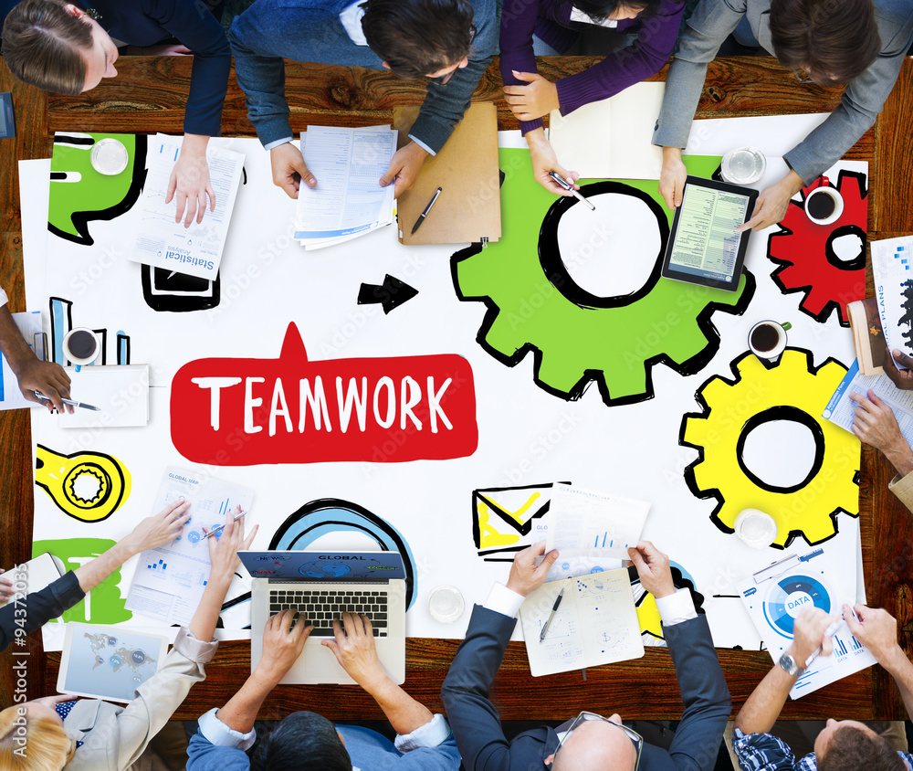 Aufkleber teamwork team collaboration connection togetherness unity concep