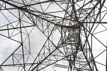 electrical tower from below