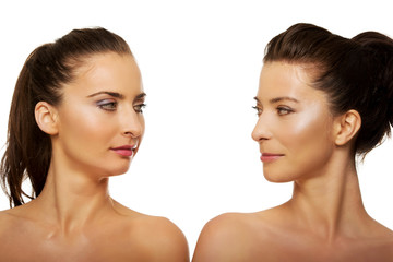 Two sisters with make up.