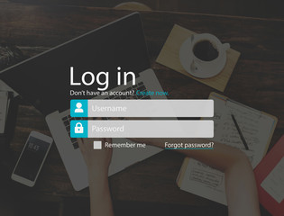 Log In Sign Up Register Account Page Concept