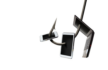phishing attack on smartphone, tablet, and laptop computer