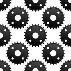 Paatern of black gears with frequent cogs