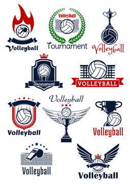Volleyball tournament or team symbols