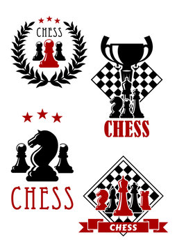 Chess game icons and emblems
