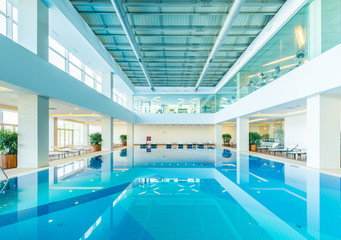 Indoor swimming pool in healthy concept