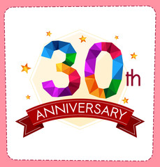 colorful polygonal number anniversary logo
