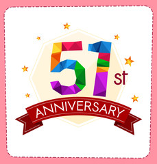 colorful polygonal number anniversary logo