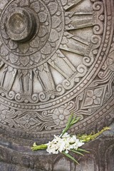 The Wheel of dharma in public temple - thailand