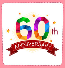 colorful polygonal number anniversary logo