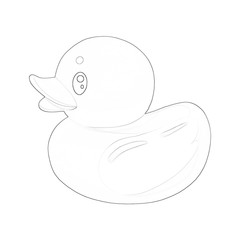 Illustration: Coloring Book Series: Duck. Soft line. Print it and bring it to Life with Color! Fantastic Outline / Sketch / Line Art Design. 