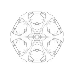 Fototapeta premium Illustration: Coloring Book Series: Pack of Diamonds Flower. Soft line. Print it and bring it to Life with Color! Fantastic Outline / Sketch / Line Art Design. 