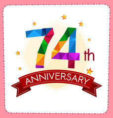 colorful polygonal number anniversary logo