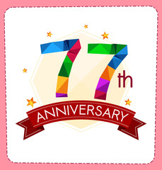 Obraz na płótnie Canvas colorful polygonal number anniversary logo