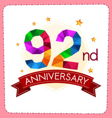 colorful polygonal number anniversary logo
