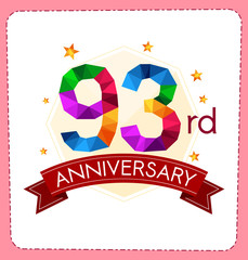 colorful polygonal number anniversary logo