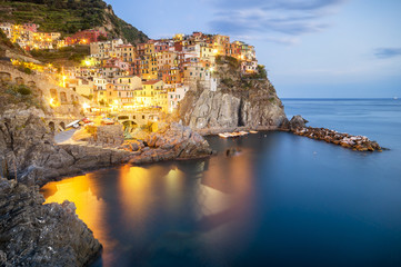 Manarola at night.Italy
