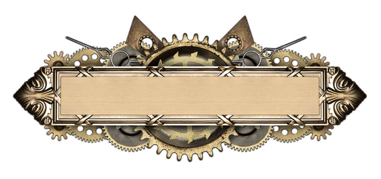 Metal frame and clockwork details
